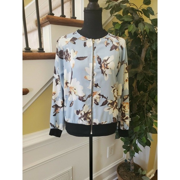 West Kei Top Jacket Floral Small Full Zip - Picture 1 of 9
